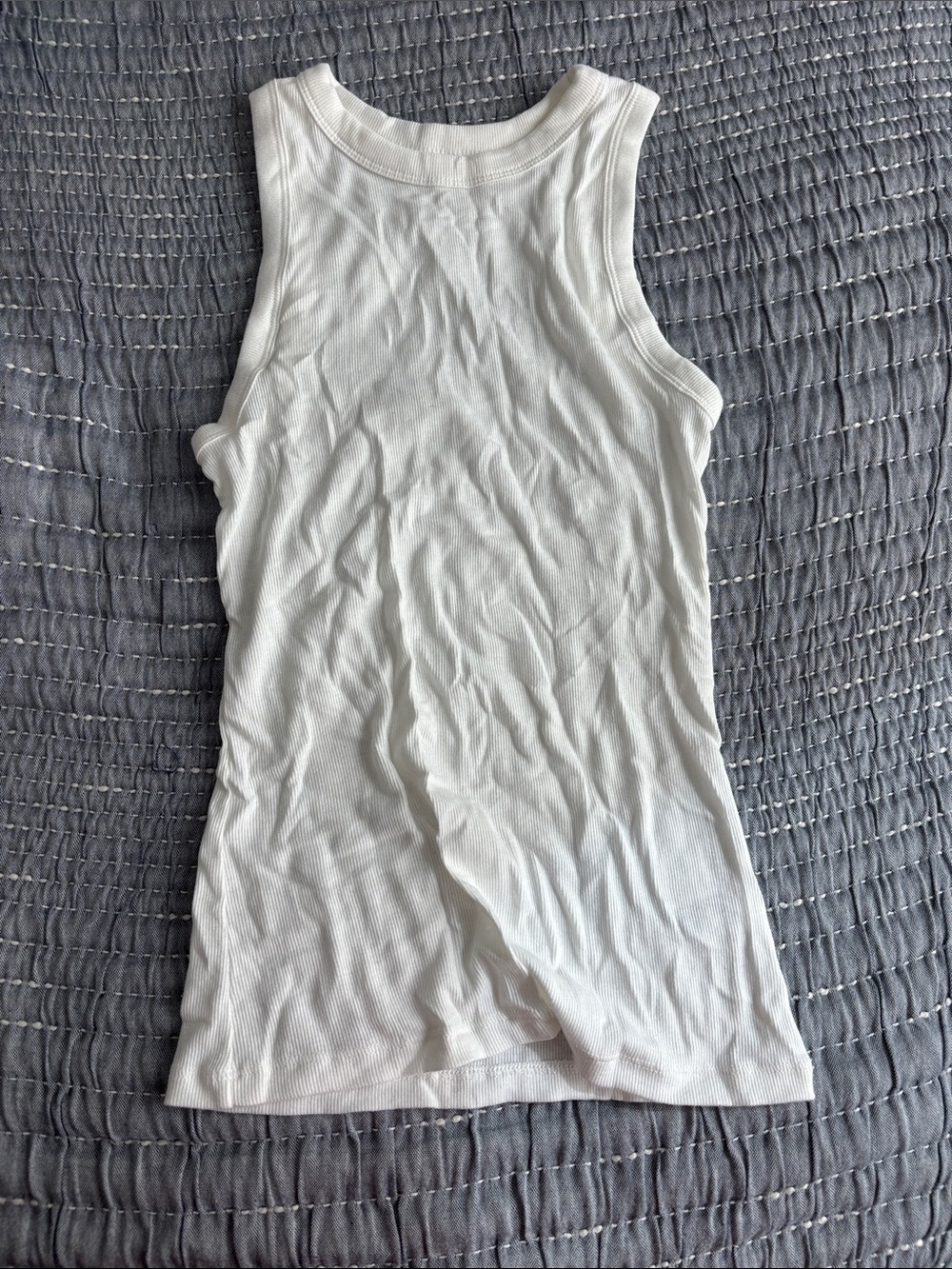 a new day White Ribbed Tank Top - High Neck